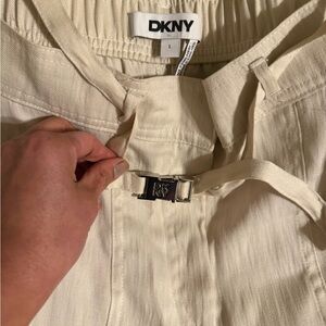 DKNY Off-White Trousers with Belt